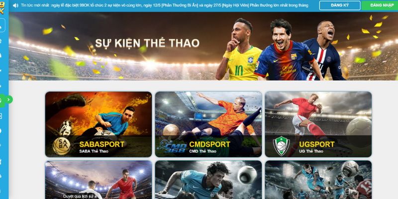 Hàng loạt sự kiện thể thao đình đám tại 99OK